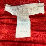 Eileen Fisher  Knit Top Textured Short Sleeve Organic‎ Cotton Blend Red M Photo 3