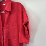 Chico's Midi Dress Size XS/Small Watermelon Punch Red 100% Linen Oversized Photo 8