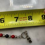 Red Black And Sterling Silver Beaded Toggle Clasp Bracelet Cardinal Charm 7.5” Photo 7