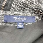 Madewell Womens 10 Anywhere Dress Mini Skater Black White Tweed Faux Leather Photo 9