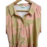 Spartina 449 Women's Maryam Midi Dress Clara Blooms Pink Floral Tan Belted Large Photo 3