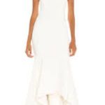Likely White Hil Lo Gown 6 Sleeveless Formal Crepe Dress Photo 5