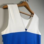 Lands' End ‎ Color Block Sleeveless Dress White Blue Navy Casual Summer Sun Dress Photo 4