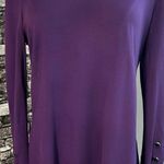 Halston Beautiful Dark Purple Top W/ Metallic Black Grommets Medium Boho Photo 0