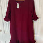 Alfani  Purple‎ Ruffe Sleeve Dress Size 8 Photo 0