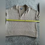 Camel Knit Cropped Quarter Zip Cupcake Boutique Size Small Tan Photo 5