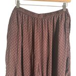 Splendid  Lumi Maroon Wide Leg Geometric Print Satin Pants Size XL Photo 4