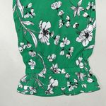 Cato Size XL Green & White Floral Print Ruffle Trim V-Neckline Wrap Blouse Top Photo 4