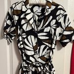 💖 Tabitha Brown x Target Neutral Botanical Print Tie Front Jumpsuit Black Size M Photo 2