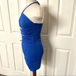 SheIn  blue ruched cutout halter dress Photo 3
