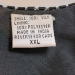 Vintage Black Pink Blue Green Sequined Beaded Silk Top Size XXL Photo 7