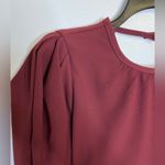 EXPRESS Women’s Maroon Puffy Shoulder Long Sleeve Top Size Small Photo 5