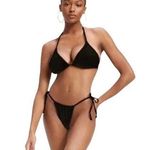 Good American Women Black Always Fit Tiny Ties Bikini Bottom Swim Size 4X/5X Photo 0
