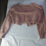 SheIn  Pink Open Front Cropped Cardigan L Casual Classic Preppy Winter Barbiecore Photo 3