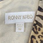 Rony Kobo Leopard Print Maxi Dress Long Sleeve V Neck Party Cocktail M Brown Size M Photo 6