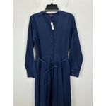 Madewell  Tie Waist Midi Shirtdress Classic Minimalist Midnight Navy US 8 NWT Photo 7