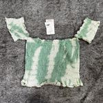 NWT Kiwi & Punch Crop Top Sz M Pastel Green White Size M Photo 5