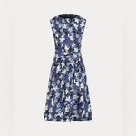 Lauren Ralph Lauren Floral Crepe Dress Blue Navy Size 10 MSRP $145 Photo 4