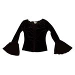Vintage 90’s black velvet witchy goth top size medium Photo 3