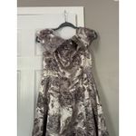 Alex Evenings  Purple Mauve Roses Floral Off Shoulder Gown Dress Wedding Prom Photo 10