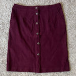 Skies Are Blue  Burgundy Button-Front Pencil Skirt / M36 Photo 0