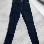 MOTHER Denim MOTHER Looker High-Rise Skinny Jean Size 26 Frayed Ankle Dark Wash Photo 0