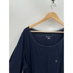 Lane Bryant  Shirt Women 22/24 Navy Blue NWT 1/2 Sleeve Cinch Cotton Casual Photo 5