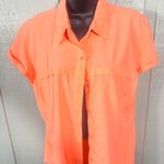 Magellan outdoors Magellan Orange Short Sleeve Button Down Womens Top Size XL EUC Photo 2
