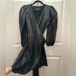 Cynthia Rowley Black Ariel Lam Mini Wrap Dress size 0 Photo 3