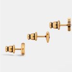 Christian Dior DIOR LUCKY CHARM SET OF STUD Earring Antique Gold-Finish Metal Pink Blue Crystal Photo 1