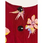 Madewell  Red Birds of Paradise Floral Print Button Up Short Sleeve Top Size S Photo 8