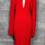 Derek Heart Plus Women’s Red Long Sleeve Sweater Dress Size 3X Ring Detail NWT Photo 0