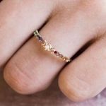 The Moon Plated Colorful Rainbow Crystal Ring Photo 2