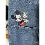 Disney Mickey Unlimited Denim Bib Overalls Dress Large Mickey Mouse Pluto #EF6-1 Photo 2