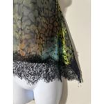 LILI SIDONIA Molly Bracken Leopard Print Sheer Lace Trim Camisole Top SIZE XS Green Photo 3