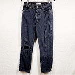 Abercrombie & Fitch Black Distressed The Dad Jeans Photo 2