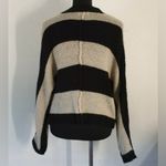 Glam  Black Tan Loose Weave Striped Sweater Size Small Loose Boxy Fit Photo 1