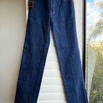 VTG 1970s Sergio Valente Pink Topstich Straight Leg Blue Jeans 27" NWT deadstock Photo 0