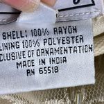 Vintage Stenay Maxi Dress 10 Cream Sheer Beaded Fairy Y2K Rayon Evening Gown Photo 6