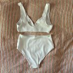 Solid & Striped  White Ribbed Women's Bikini Set Photo 5