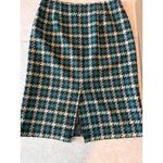 Pendleton Wool Skirt Size 10 Houndstooth Tweed Teal Black Vintage Made in USA Photo 3