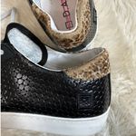 D.A.T.E. Curve Glitter Sneakers Women's 7 Black Leather Leopard Print Low Top Photo 3