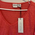 Rachel Zoe NWT Linen Short Flutter Sleeve Top Coral Orange Pink 3X Photo 3