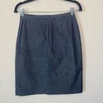 Anthropologie  Dark Wash Blue Jean Denim Skirt with Stripe Embroidery Sz XS Photo 3