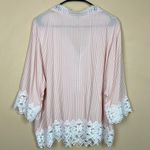 Chelsea & Theodore Woman Boho Cottagecore Striped Pink White Lace Crochet Blouse Size 2X Photo 4