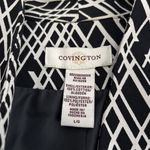 Covington  Blazer Jacket Women’s Large Black Beige Dark Academia Single Button Photo 6