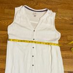 Knox Rose  Womens XL White Sleeveless Button V-neck Babydoll
Shirt Dress Bohemian Photo 4