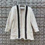 Chico's  Textured Novelty Topper Long Sleeve Jacket Ivory Cream Black Size 0 Photo 0