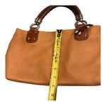 Fossil 75082 Top-Grain Leather Satchel Woven Handle Bag Tan Brown Photo 7