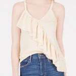 525 America cream ruffle front sweater tank sz S Photo 0